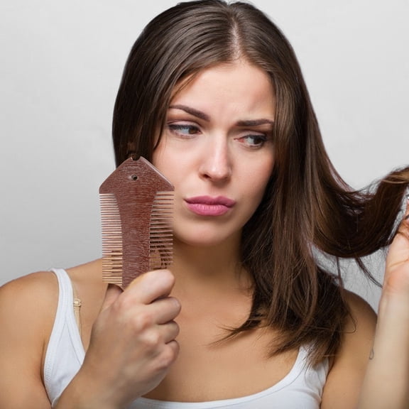LOLIPPYY Red Fish Wooden Comb with Smooth Polished Teeth for Gentle Detangling and Effective Frizz Control