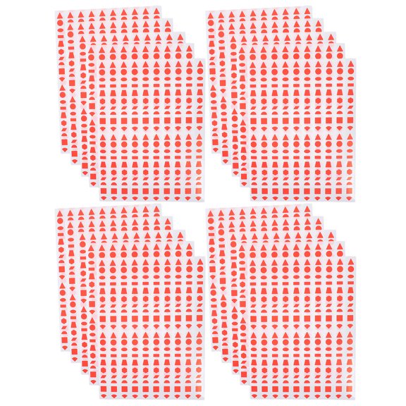 LOLIPPYY Red Geometric Classroom Labels with Adhesive Circles Triangles and Rectangles for Organizing