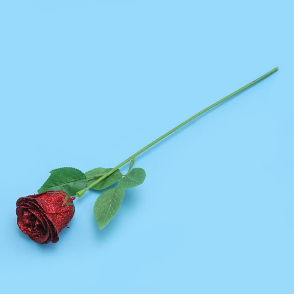 LOLIPPYY Red Glitter Roses Bouquet Home Decor for Festival Celebration Women 1Pack