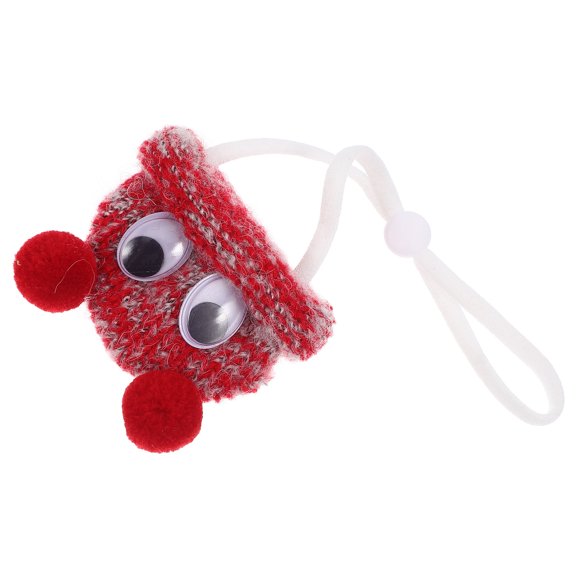 LOLIPPYY Unique Red Hand Knitted Pet Hat Adjustable Elastic Strap for Hamsters Small Reptiles and Pets
