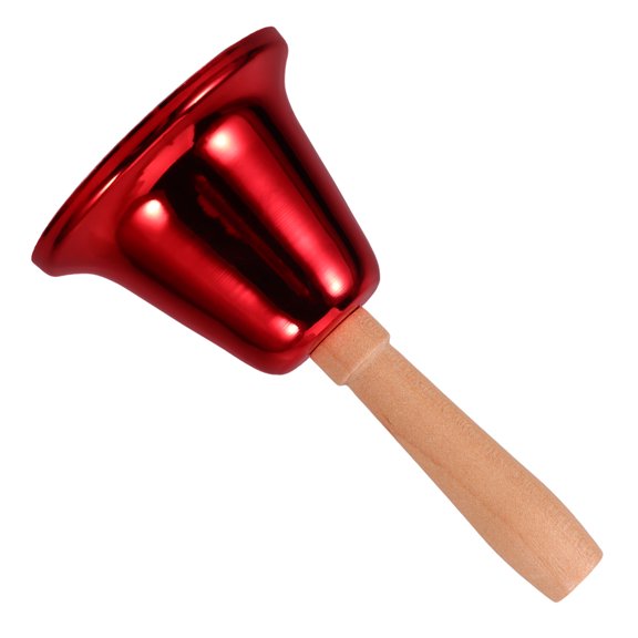LOLIPPYY Red Handheld Bell with Wooden Handle, Clear Sound for Wedding Ceremonies, Elder Care, and Service Use