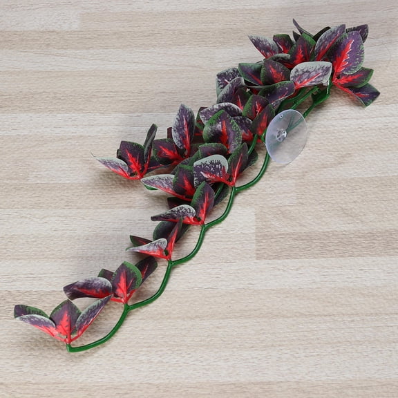 LOLIPPYY Red Plastic Aquarium Decorations Artificial Water Grass Plants for Fish Tank Display