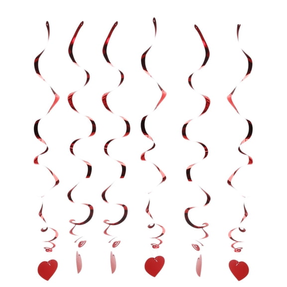 LOLIPPYY Red Plastic Love Hanging Swirl Spiral Decorations for Parties Wedding and Events 90cm 6pcs