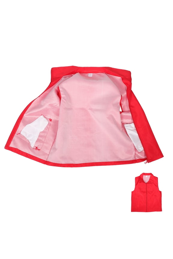 Red Polyester Waistcoat for Volunteers Staff Workwear Ideal for Community Events