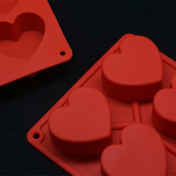 LOLIPPYY Red Silicone Heart-Shaped Cake Mold, Flexible Nonstick Baking Pan for Oven, Microwave, and Easy Release
