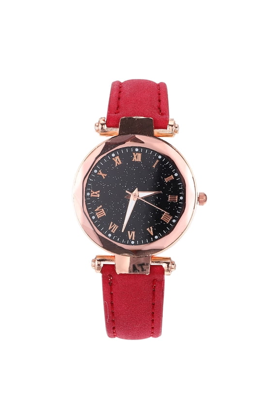 Red Women's Stylish Wristwatch with Adjustable 8.5 Inch Stainless Steel Band for Everyday Wear
