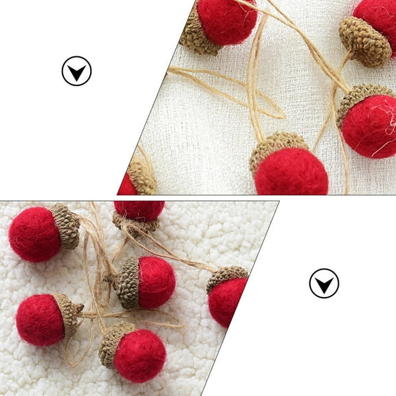 LOLIPPYY Set of 6 Red Wool Felt Christmas Ornaments for Home and Party Decoration, Festive Holiday Decor