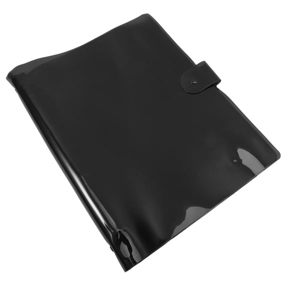 LOLIPPYY Black A4 Planner Cover Binder, 4-Hole, PVC, for Easy Page Management