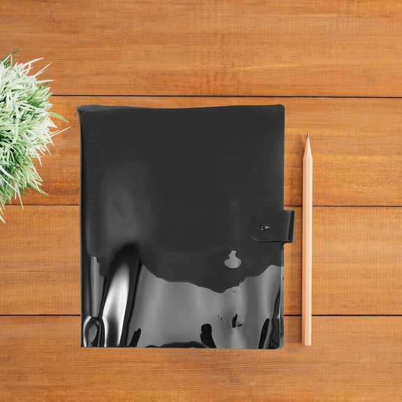 LOLIPPYY Refillable A4 Planner Cover Binder Soft PVC 4 Hole Loose Leaf Notebook Protector Black