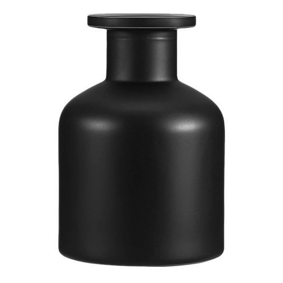 LOLIPPYY Refillable Glass Diffuser Bottle for Essential Oils with Black Finish and Easy Pouring Design