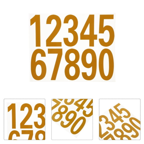 LOLIPPYY Yellow Reflective Number Sticker Decal for Mailbox, Door, and Address Label