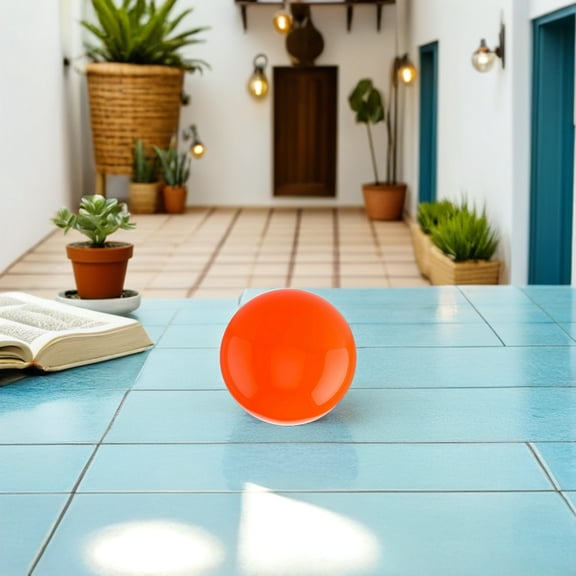 LOLIPPYY Reflective Orange Stainless Steel Gazing Globe Sphere for Garden, Patio, and Balcony Outdoor Decoration