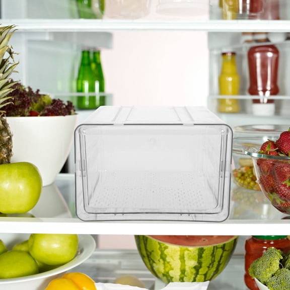 LOLIPPYY Refrigerator Organizer Bin Drawer Transparent Plastic for Storing Cheese and Yogurt