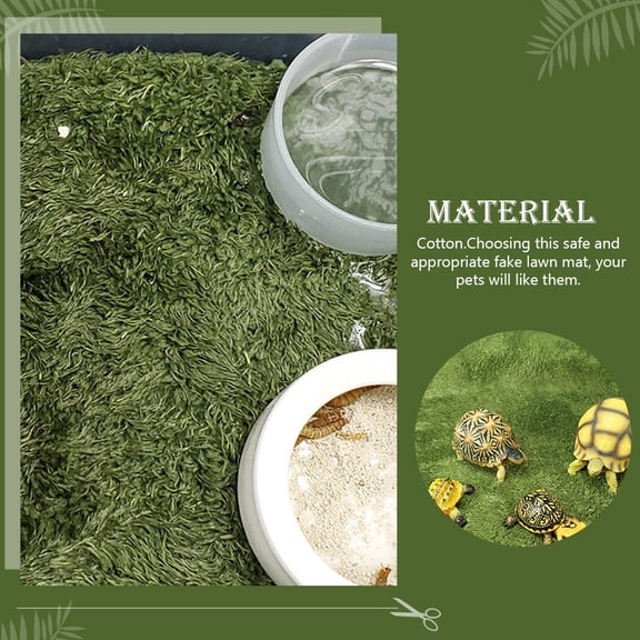 LOLIPPYY Olive Green Artificial Grass Reptile Accessory for Pet Comfort