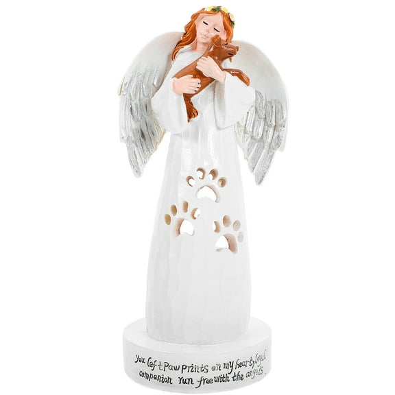 LOLIPPYY Resin Angel Holding Dog Puppy Ornament Angel Holding Animal Figurine Pet Souvenir