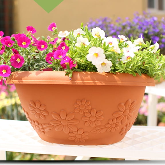 LOLIPPYY Resin Flower Planter Hanging Wall Mount Plant Pot with Chocolate Color and Leak Design for Home Decoration
