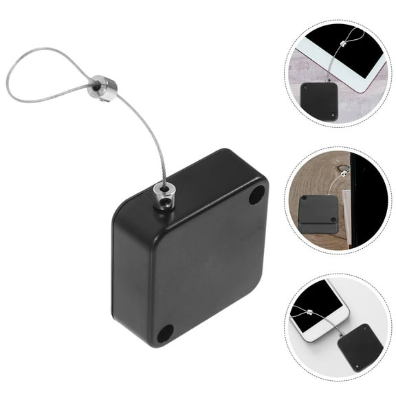 LOLIPPYY Retractable Cable Lock Case for Security with Steel Wire and Plastic Durable Material Black