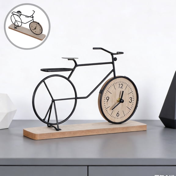 LOLIPPYY Retro Bike Shaped Desk Clock with Accurate Analog Movement for Home Or Office Use