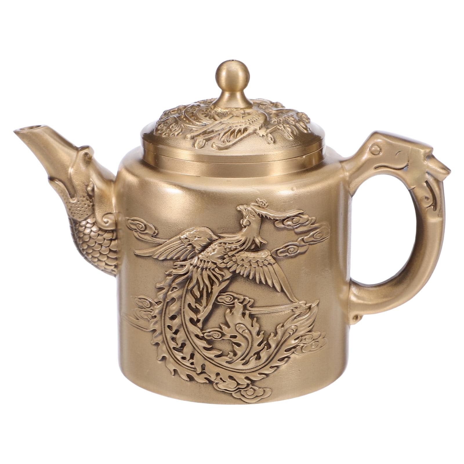 LOLIPPYY Vintage Chinese Brass Tea Kettle with Dragon Design, Antique ...