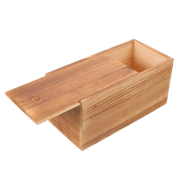 LOLIPPYY Retro Decorative Wood Box with Sliding Lid for Cards Photos Jewelry and Rustic Home Storage