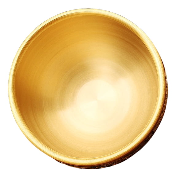 LOLIPPYY Retro Engraved Brass Tea Mug With Round Shape For Office Use Traditional Design 1Set