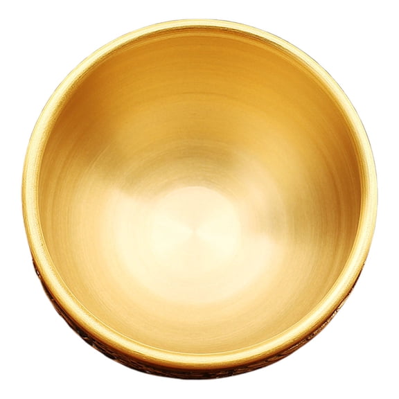 LOLIPPYY Retro Engraved Brass Tea Mug With Round Shape For Office Use Traditional Design 1Set