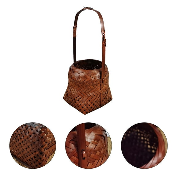 LOLIPPYY Retro Style Flower Basket Coffee Plastic Storage Container for Mini Plants and Flowers, 8.5 x 8.5 x 7.5 Inches