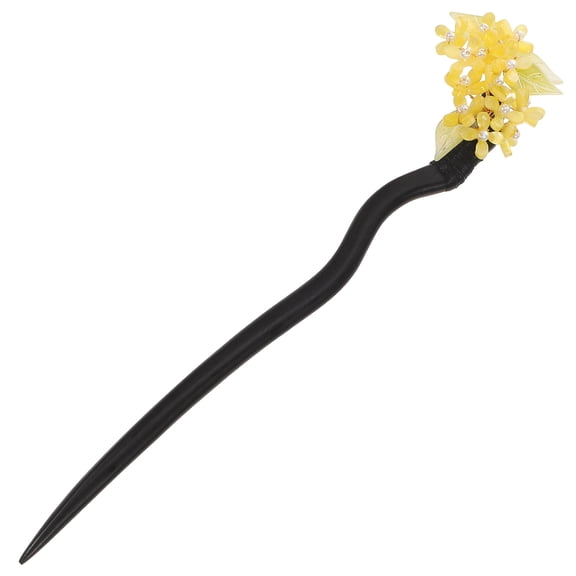 LOLIPPYY Retro Hair Stick Black Wood Hairpin Chinese Style for Women 1Pack