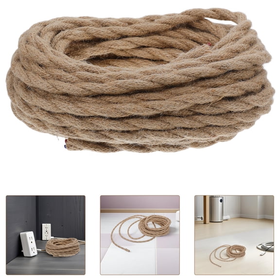 LOLIPPYY Retro Lamp Twisted Wire Brown Electrical Cord for Hanging Lights and Chandeliers