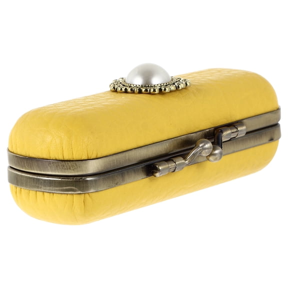 LOLIPPYY Retro Style Lipstick Case Single Pu Yellow Cosmetic Storage Box