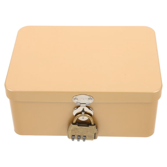 LOLIPPYY Metal Storage Box with Combination Lock for Secure and Stylish Desktop Organization and Neat Storage