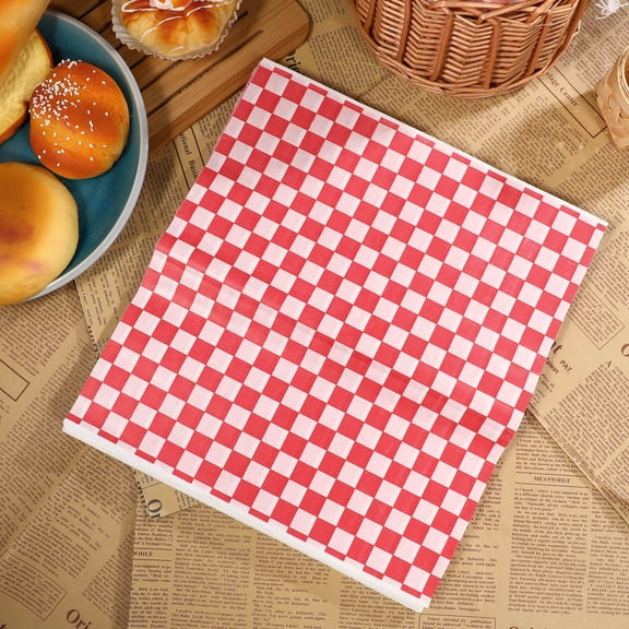 LOLIPPYY Retro Style Red Greaseproof Paper Sheets for Wrapping Cheese and Caramel