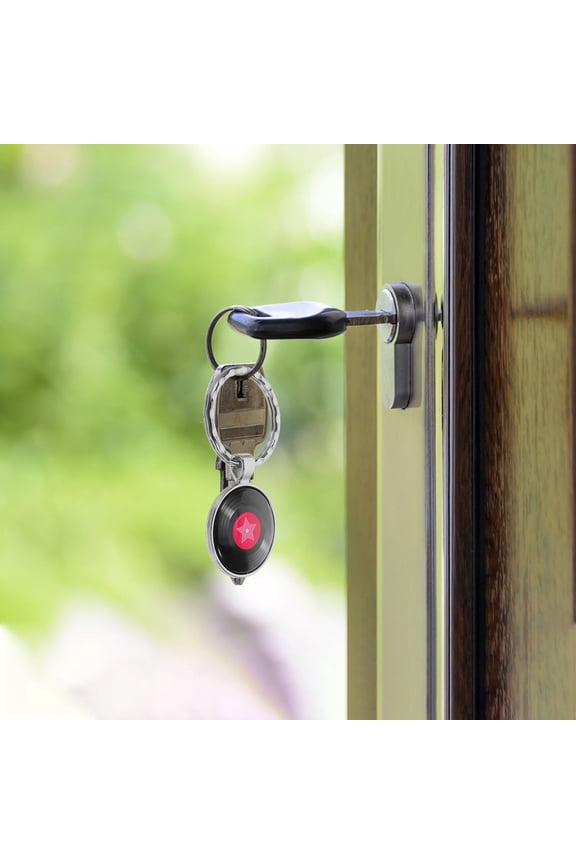 Retro Style Vinyl Record Keychain with Durable Alloy Pendant for Stylish Key and Backpack Hanging