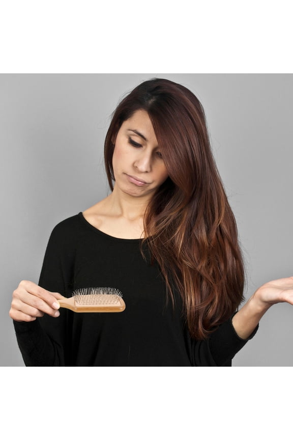 Reusable Bamboo Paddle Hairbrush with Airbag Design and Steel Pins for Effective Hair Detangling