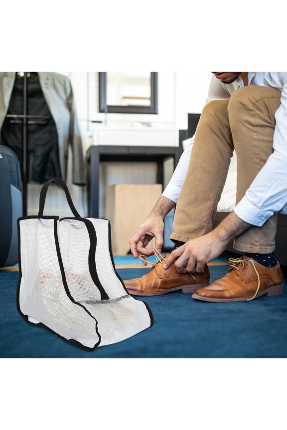 Reusable Black Boots Storage Pouch with Zipper for Travel and Home Shoe Storage