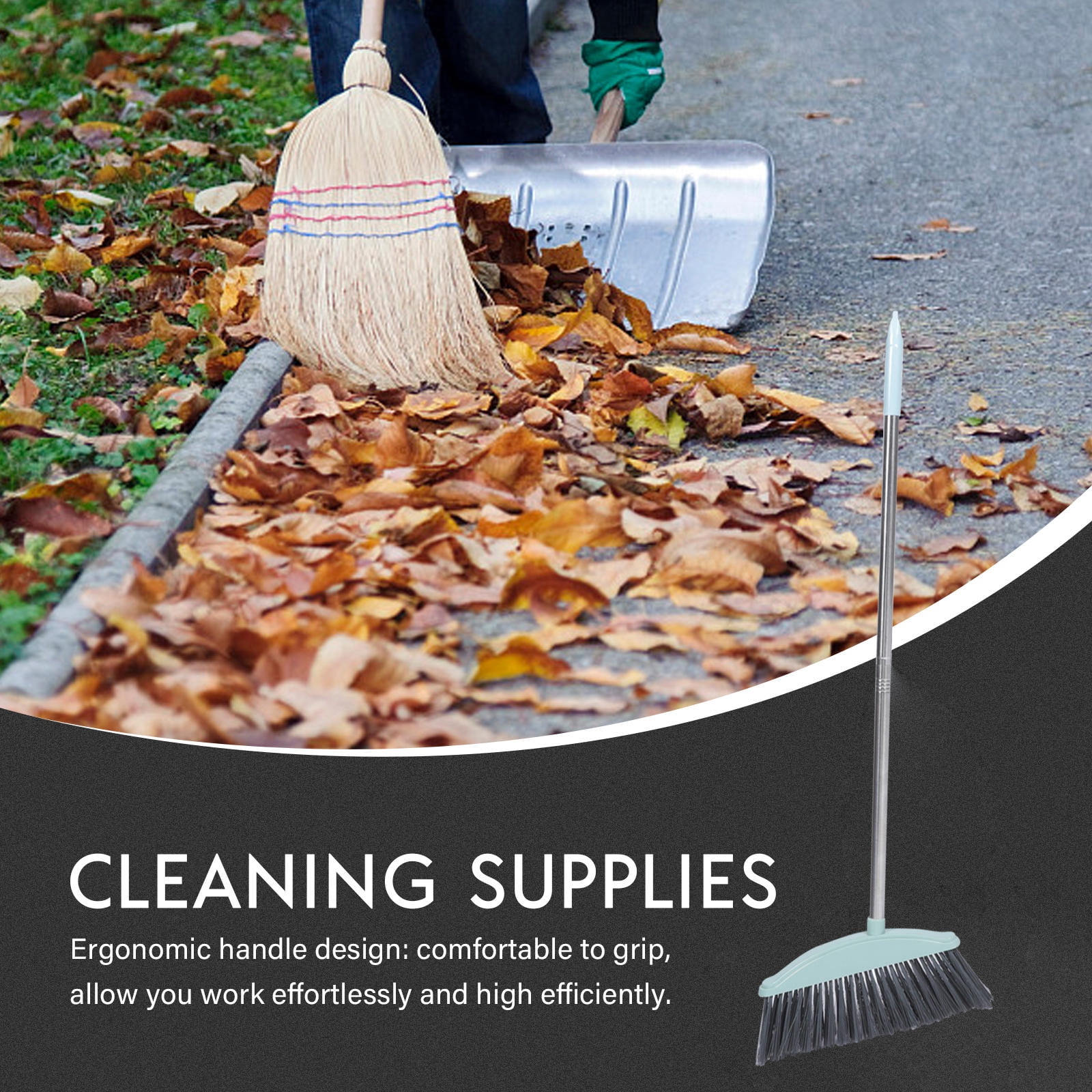 Broom In Use LOLIPPYY Reusable Broom with Convenient Metal Handle for Efficient Home ...