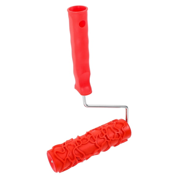 LOLIPPYY Reusable Red Painting Roller for Wall Texture Decoration with Portable Handle for Home Use