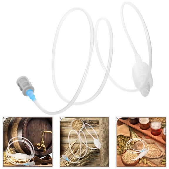 LOLIPPYY Reusable Silicone Wine Siphon Tube for Home Brewing and Filtering White Red Wine 0.5m White