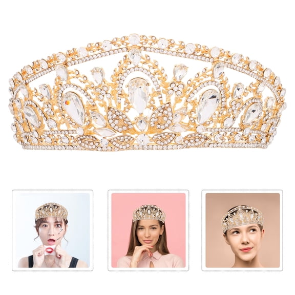 LOLIPPYY Rhinestone Crystal Tiara Crown Elegant Wedding Headpiece for Bride Special Occasions
