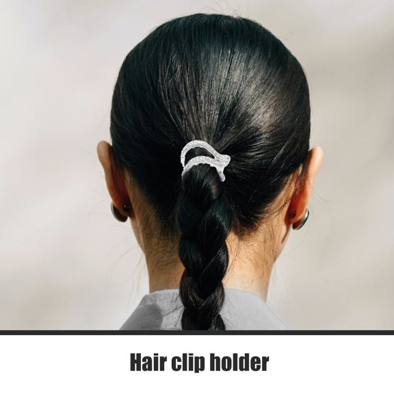 LOLIPPYY Rhinestone Metal Ponytail Holder Clip Black Designed for Secure Hair Hold and Style