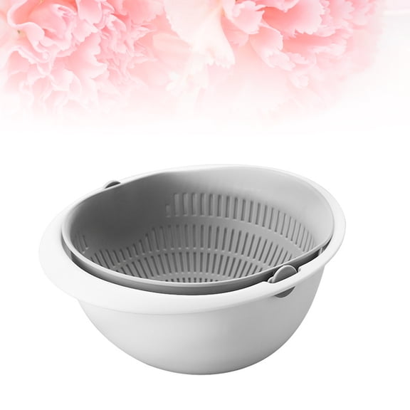 LOLIPPYY Rinsing Colander Draining Basket Plastic for Home Users Grey 1Set