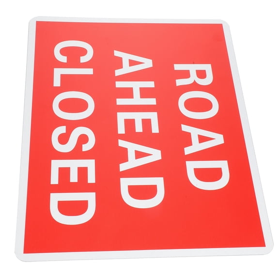 LOLIPPYY Road Closed Warming Sign Safety Sign PVC 1Pcs