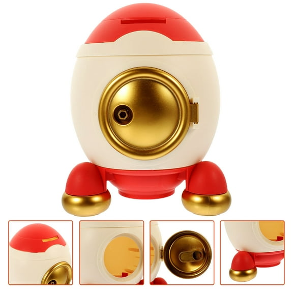 LOLIPPYY Rocket Shaped Cartoon Bank Money Saving Box Decorative Bank Encourages Saving Habits