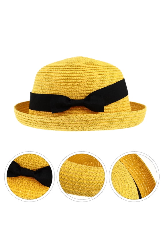 Roll Up Hats For Sun Women Wide Brim Straw 1Pack