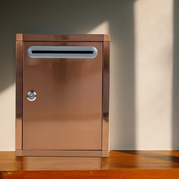 LOLIPPYY Rose Gold Stainless Steel Donation Box for Public Use Lockable Suggestion Box Waterproof Design 12 x 9 x 4 inches