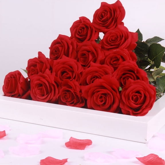 LOLIPPYY Roses Artificial Flowers Lint Decoration for Craft Projects and Special Occasions 1Pack