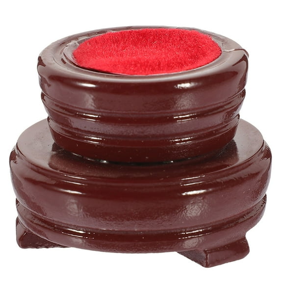 LOLIPPYY Wooden Rotary Display Stand with Stable Crystal Base Brown 1 Set for Home Decor