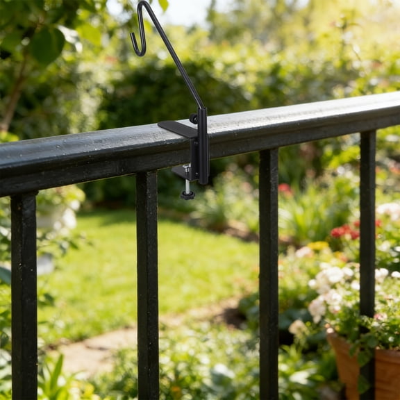 LOLIPPYY Rotatable Stainless Steel Bird Feeder Hook in Black, Hanging Hook for Deck, Porch, Garden Bird Feeders