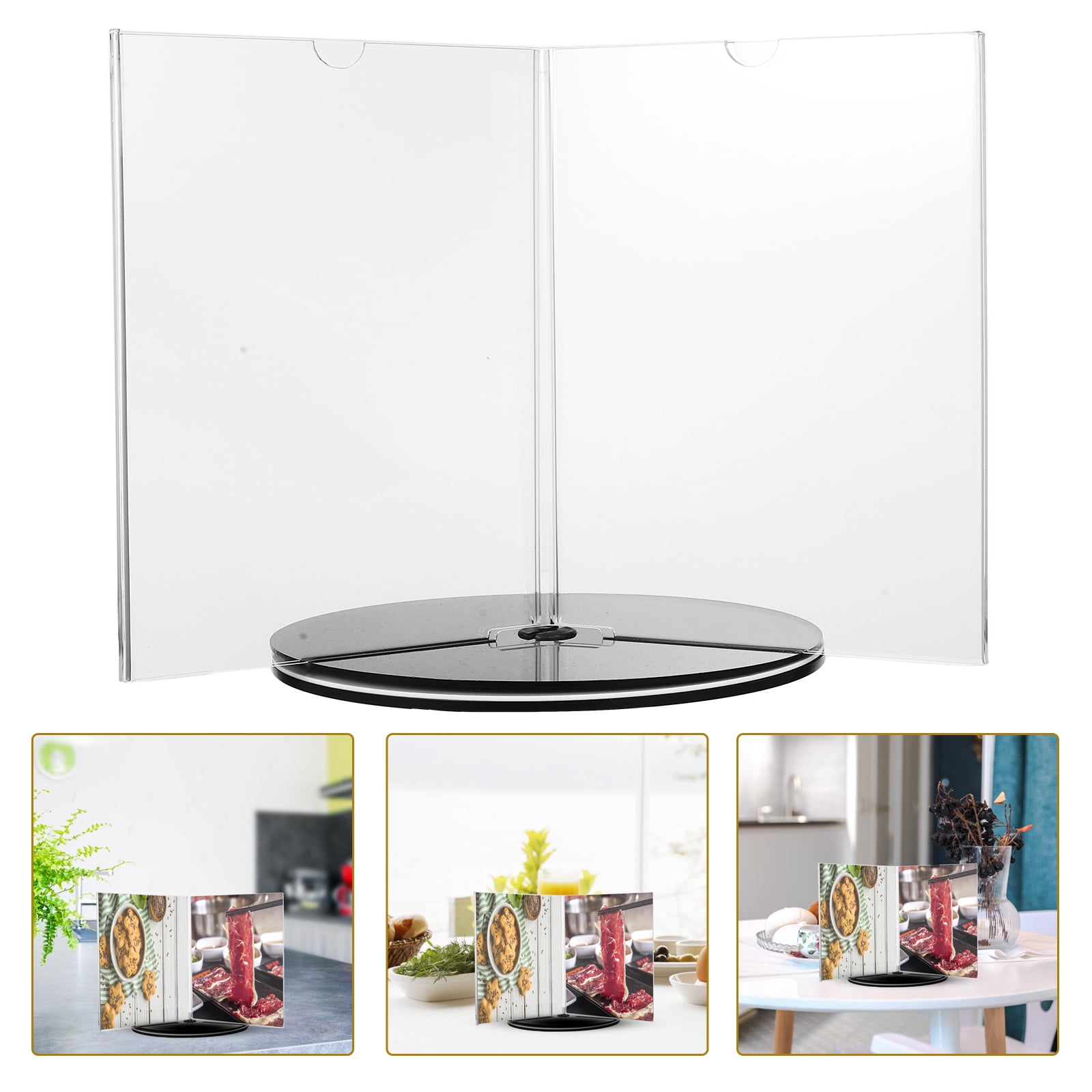 LOLIPPYY Rotatable Table Menu Stand Acrylic Transparent Multi-side ...