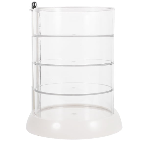 LOLIPPYY Rotating Makeup Organizer White 4 Tier Storage Box for Cosmetics and Accessories